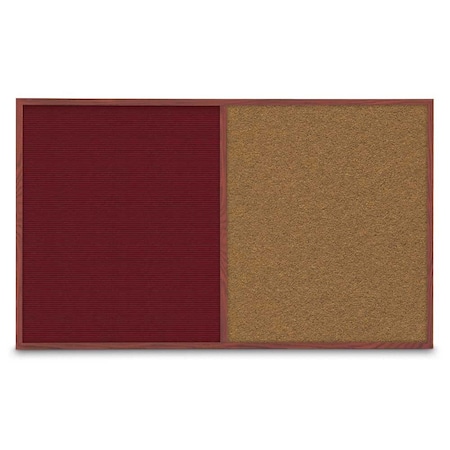 United Visual Products Enclosed Corkboard, 3 Door, 96"x48", 4" Fra UV3406-BRONZE-DBURGU